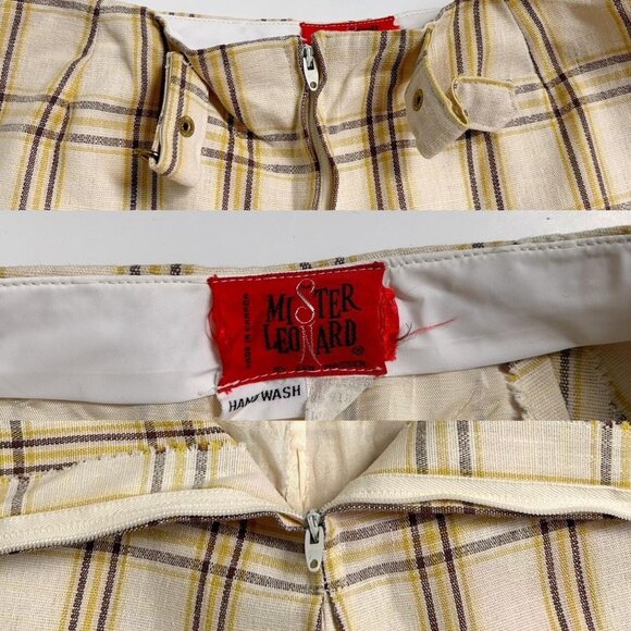 70s Vintage Highwaisted Plaid Skort Skirt Shorts Preppy Kneelength Mr Leonard. - Picture 8 of 8